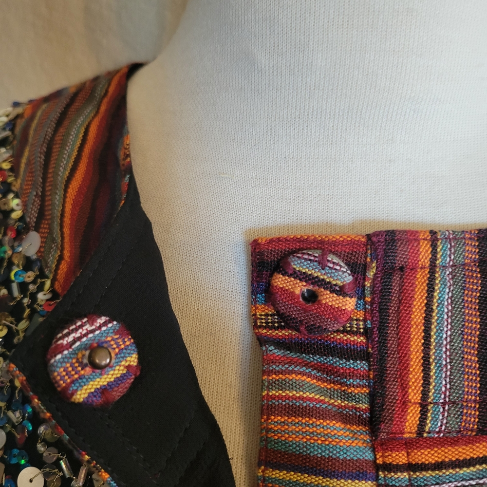 Multicolor Sequin and Stripe Jacket - image 4